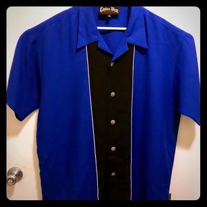 Casino Wear Black & Blue Bowling Shirt. Men’s 3XL.